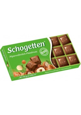 Шоколад Schogetten Альпийский молочный с лесными орехами, 100 г